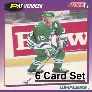 Pat Verbeek Hartford Whalers NHL Hockey Card Collection - 6 Card Set